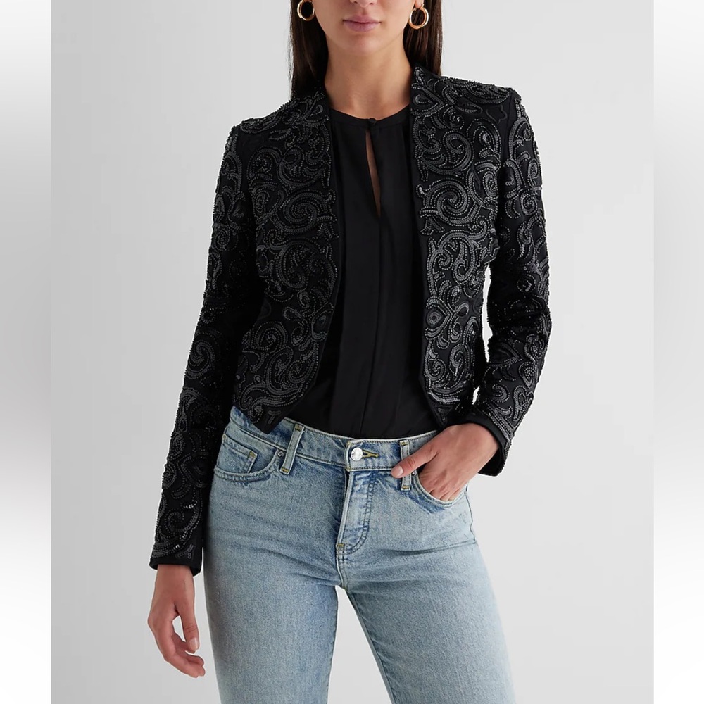 NWT Express Beaded Cropped Jacket